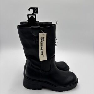 No Boundaries Women's SIZE 9 Pull On Lug Sole Boots color Black NWT No Box